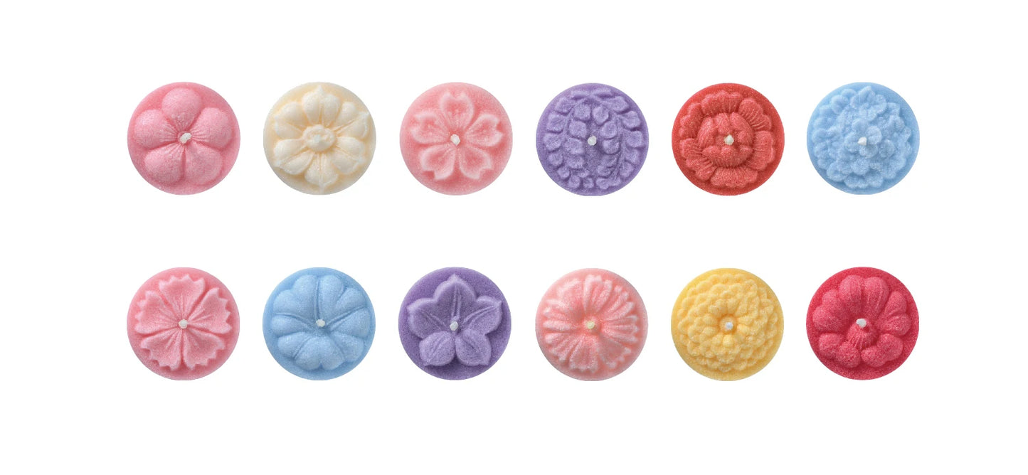 Charming Floral Candles - Set of 12