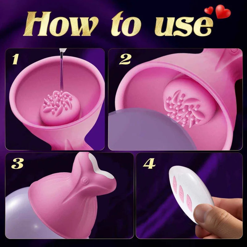 5-in-1 Wearable Nipple Sucker Vibrator 7 Rotating Modes for Couples