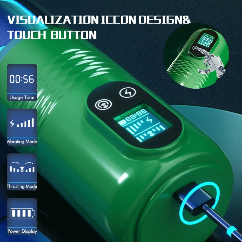 Luoge 383 Green Diamond Telescoping Vibrating Male Masturbator