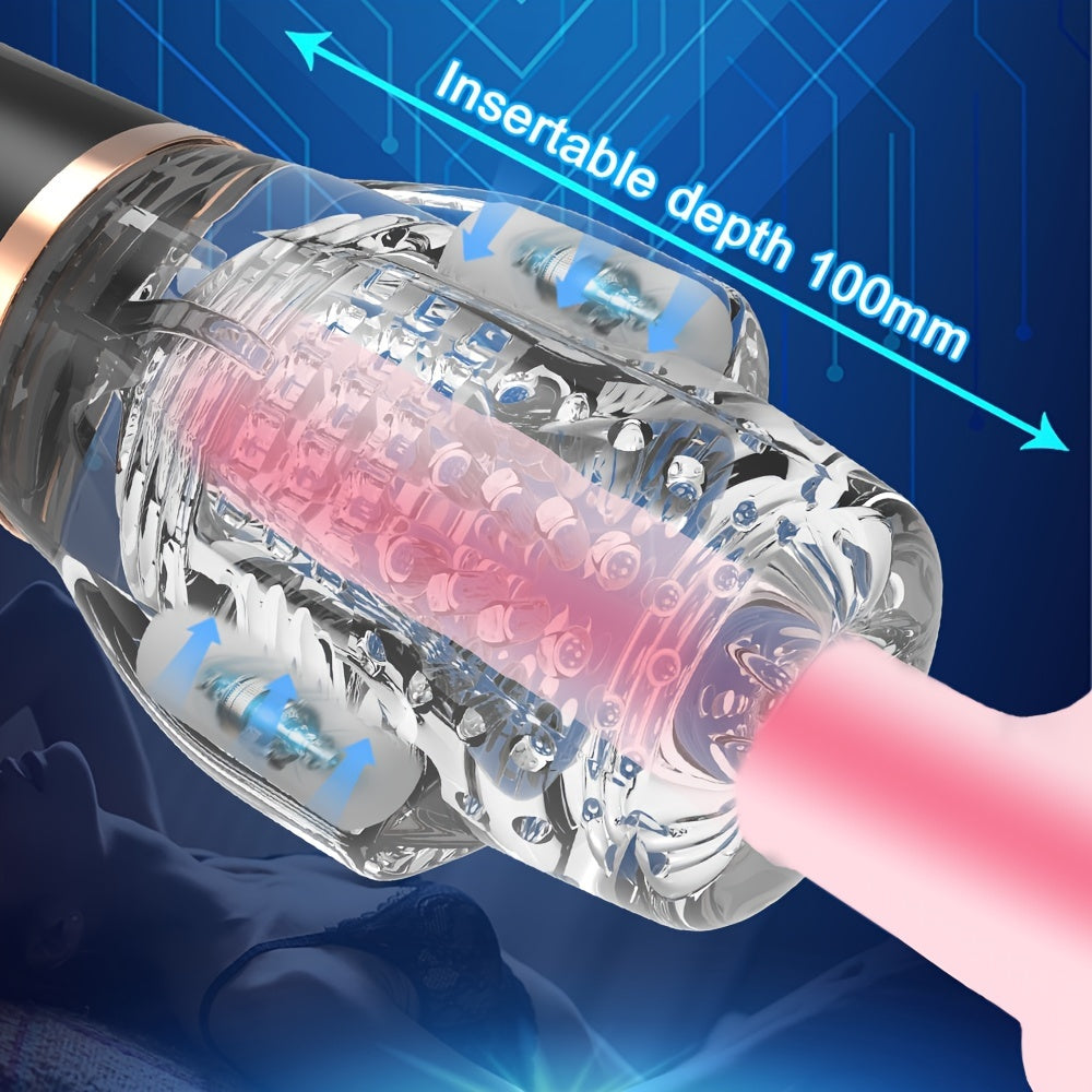 Rocket Sucking & Vibrating Dual Motor Male Masturbation Cup