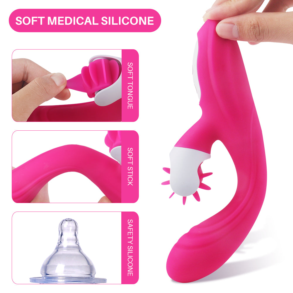 Busy girl windmill 360 rotating dildo anal nipple clitoris g-spot sports massager tongue licking sex toy female vibrator