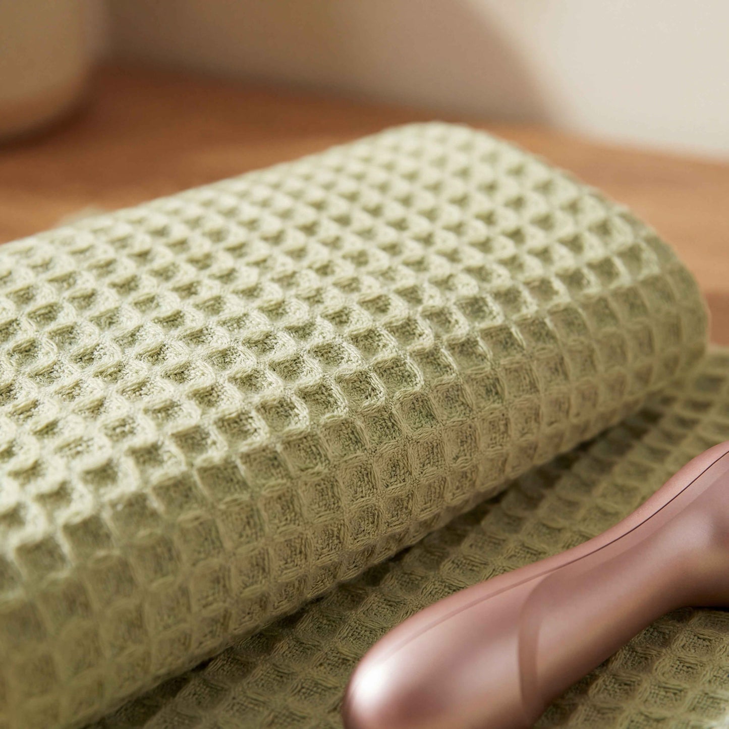 Waffle-Knit Pure Cotton Towel