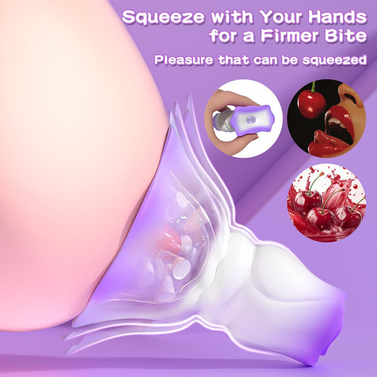 Squeezing Rose Nipple Toys Vibrating Nipple Clamps With 12 Modes