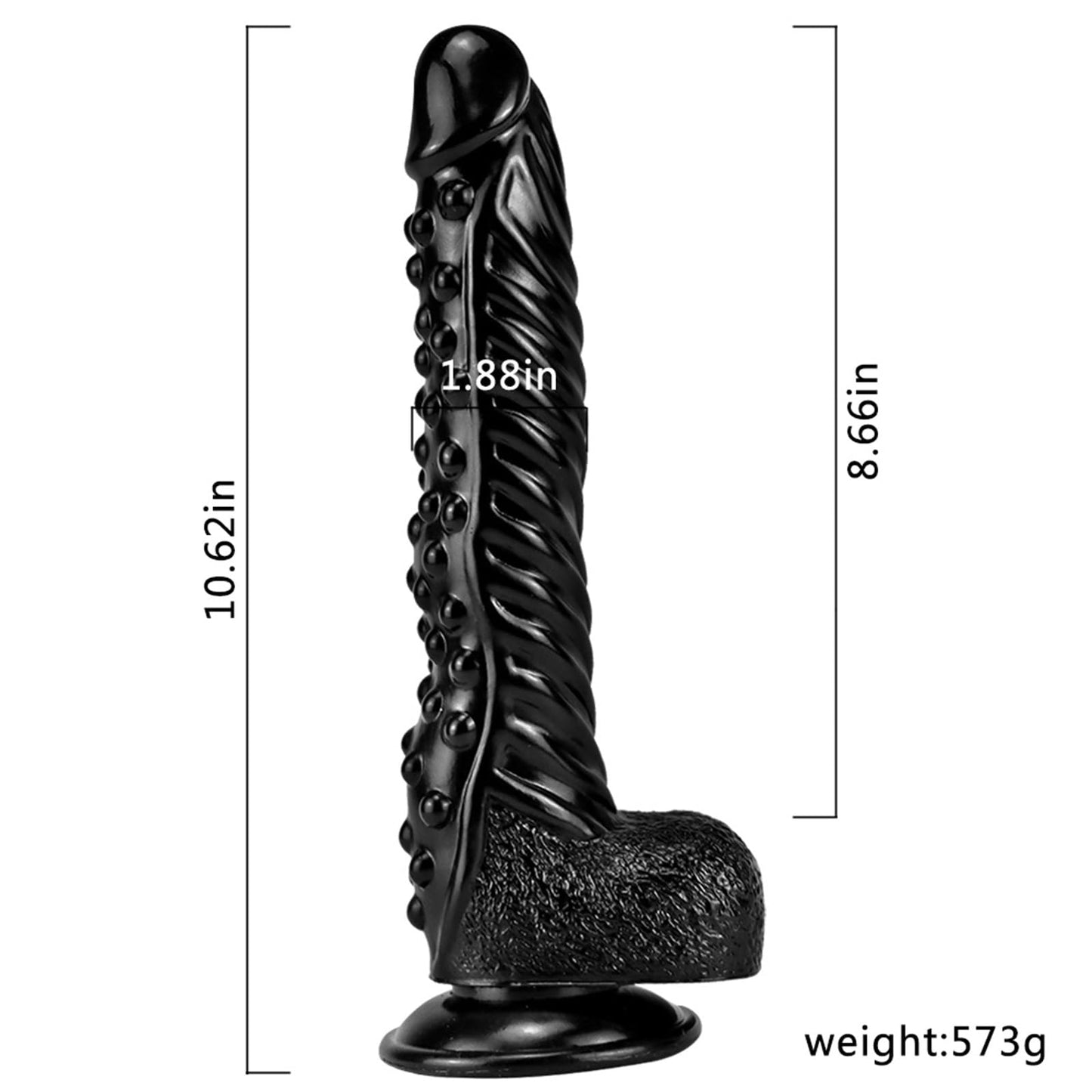 10.62 Inches Realistic Black Dildo With Strong Suction Cup