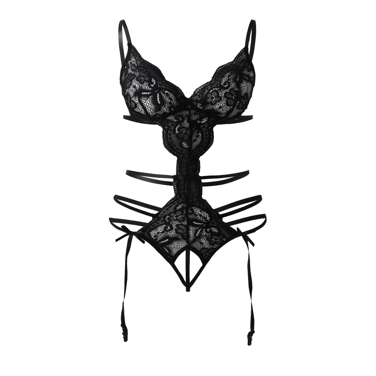 Women Deep V Lingerie Lace Teddy Slutty One Piece Bodysuit