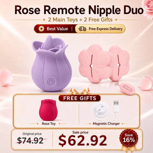 Best Value Set - Rose Licking Vibrator