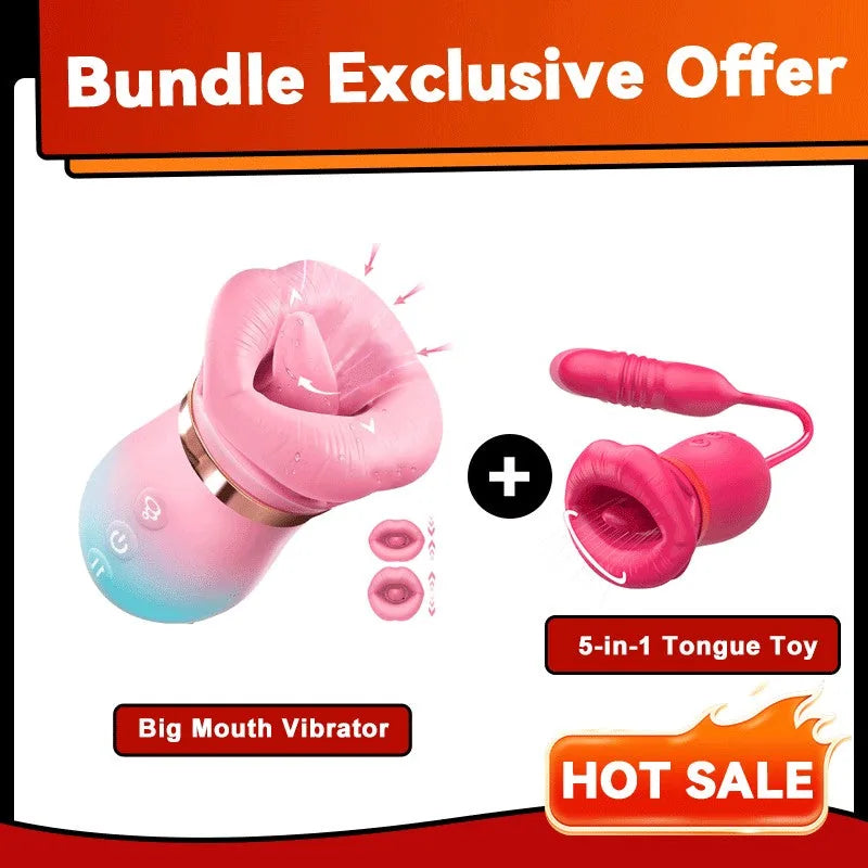 Tongue Vibrator 2025 Upgraded App-Controlled Big Mouth Kissing & Suction
