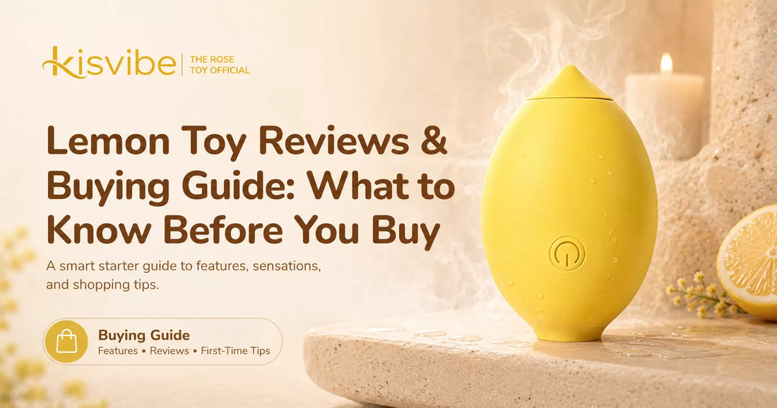 Kisvibe lemon sex toy with star rating overlay — lemon toy review and buying guide 2026
