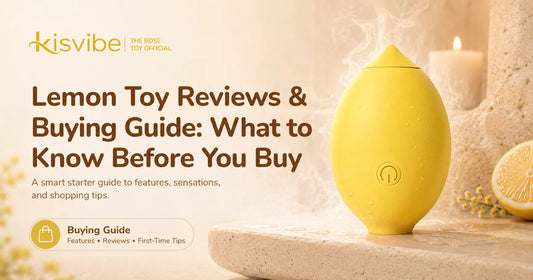 Kisvibe lemon sex toy with star rating overlay — lemon toy review and buying guide 2026