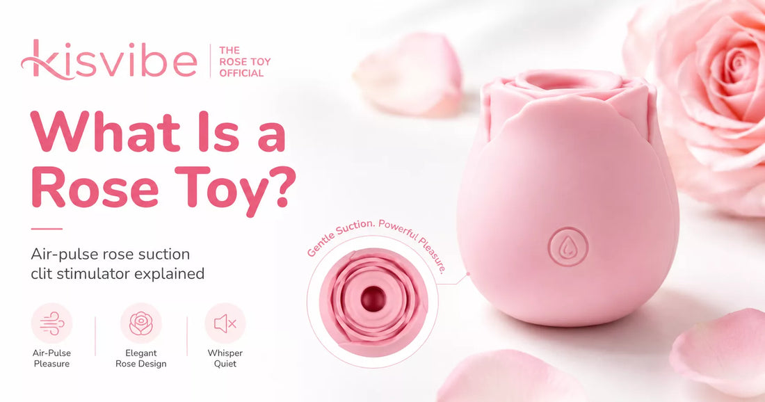 Pink rose-shaped clit suction toy on white background — what is a rose toy explained