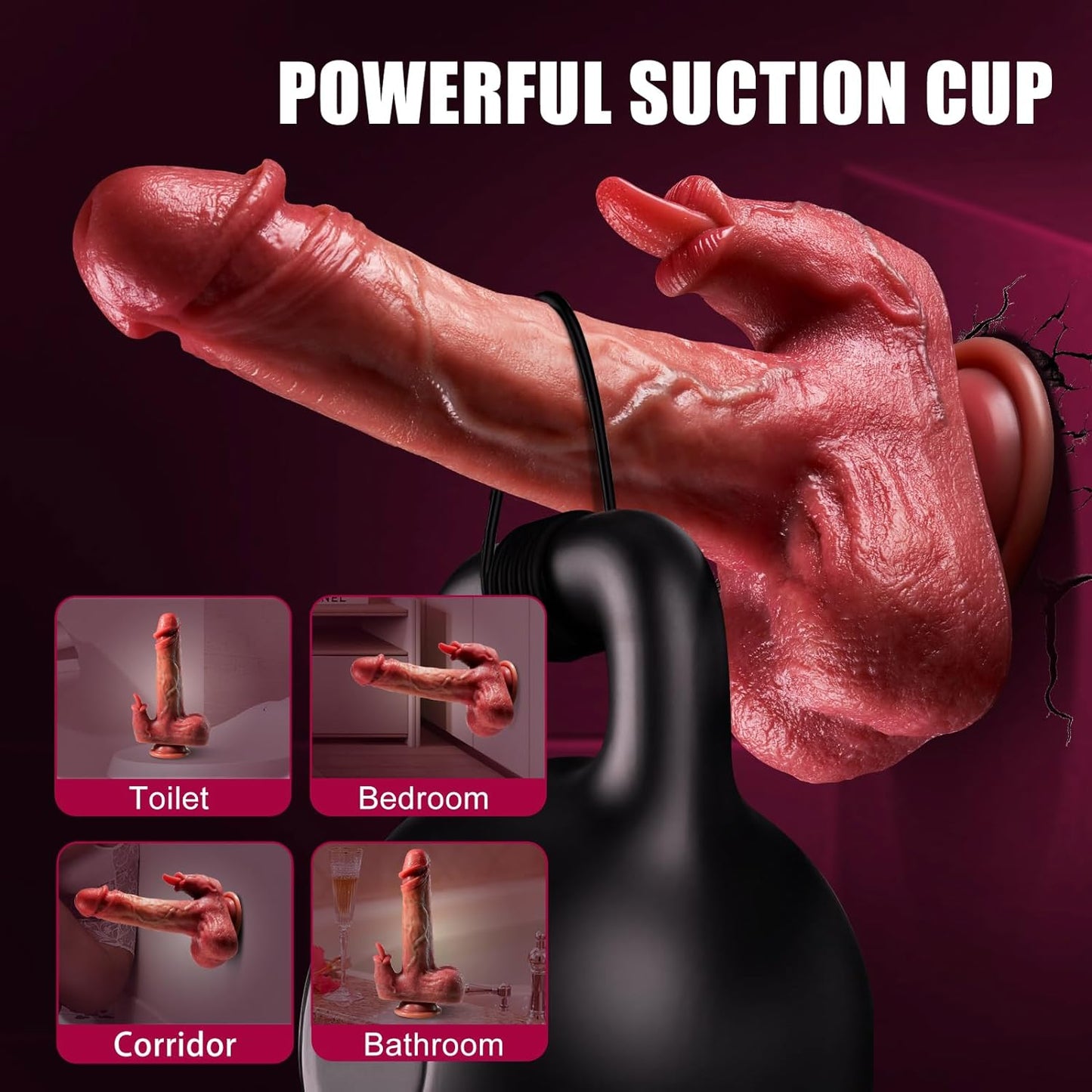 8.7 Inches Heating & Licking Realistic Dildo Vibrator With 3 Thrusting Modes
