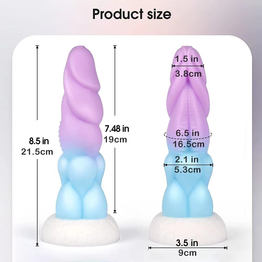 Threaded Couple Silicone Dildo Soft Particles Backyard Adult Sex Toy