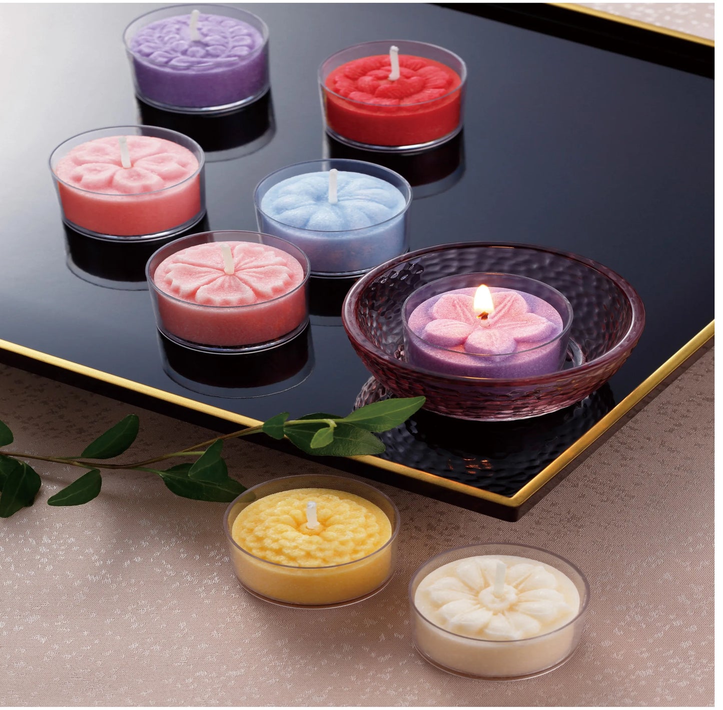 Charming Floral Candles - Set of 12