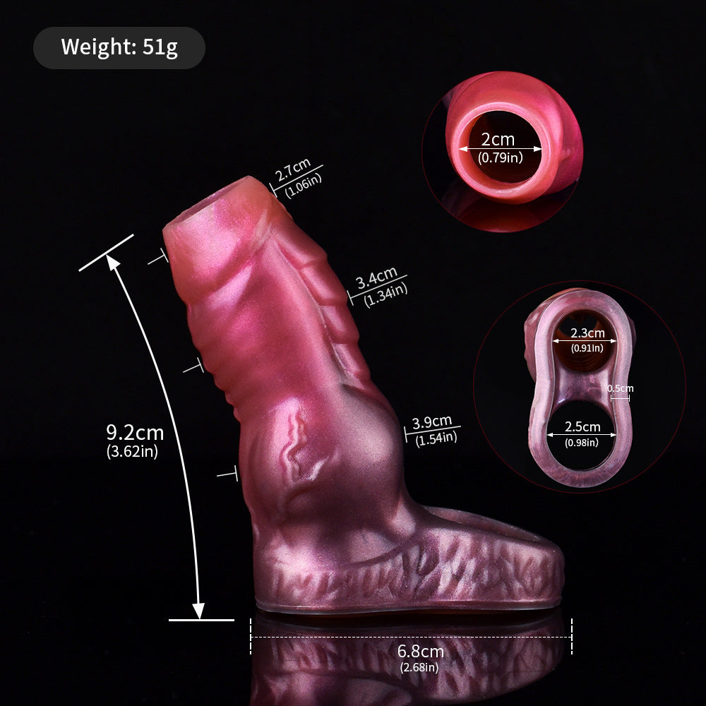 Men's Silicone Dildo Set, Elongated And Thickened Penis Set, Wolf Tooth Set, Sex Toy
