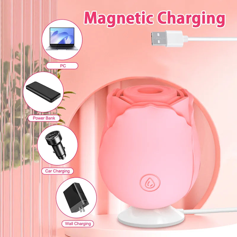 2024 Upgraded Rose Sex Toy with 10 Mind-Blowing Modes Luminous Clitoral Sucker