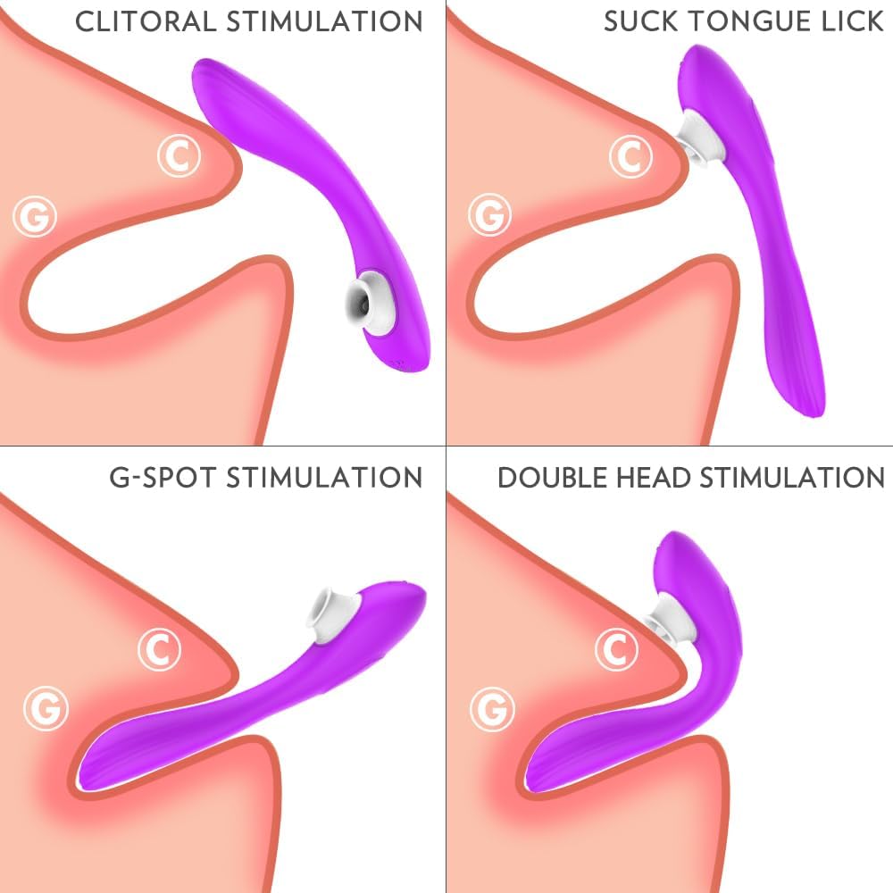 Clitoris 3 in 1 Dildo Clitoris g-spot Sex Toys Massager Tongue Licker Female Sucking Vibrator