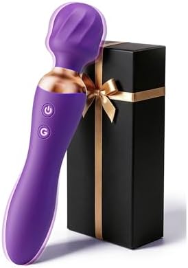 Sex Toys Women, Dual-Ended Dildo Vibrator Wand, 24 Vibration Patterns, Powerful Quiet Motor, Adult Sex Toy, Cordless & Waterproof Massager Solo & Couple Clitoral Nipple Weight Toys - Purple