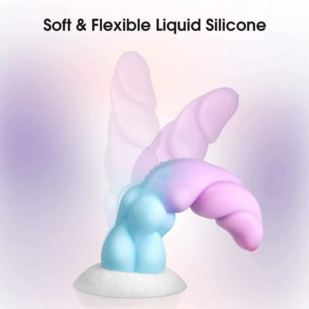 Threaded Couple Silicone Dildo Soft Particles Backyard Adult Sex Toy