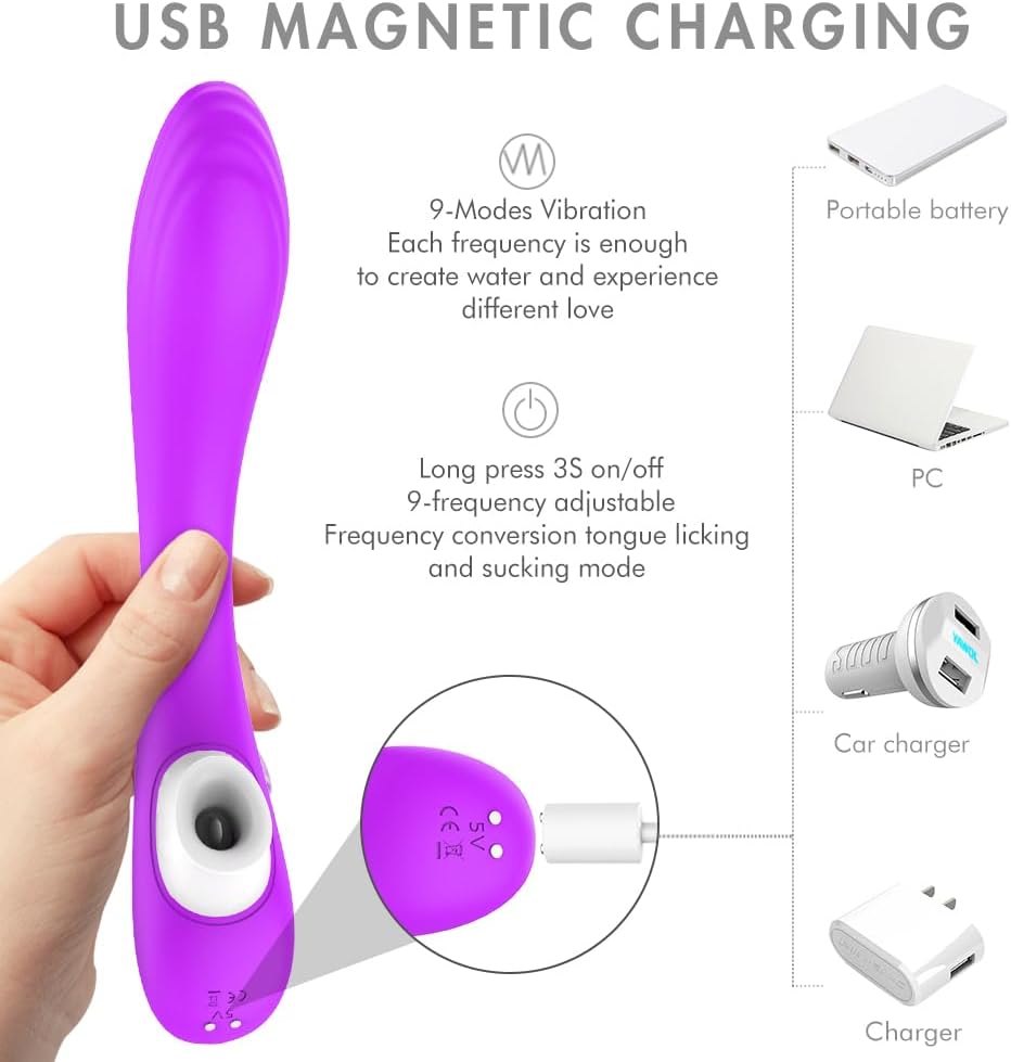 Clitoris 3 in 1 Dildo Clitoris g-spot Sex Toys Massager Tongue Licker Female Sucking Vibrator