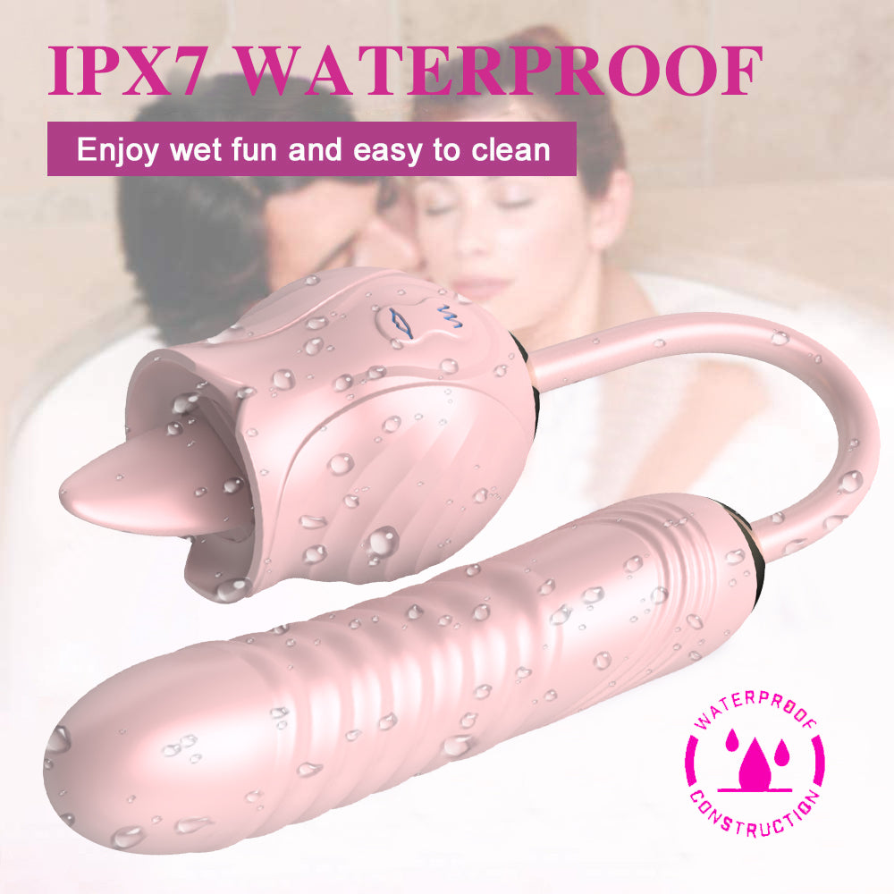 New Rose Full Court Flower Generation 6 G-spot Tongue Licking Vibration Constant Temperature Double Headed Female Masturbation Device Female Fun Products