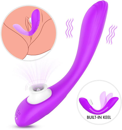 Clitoris 3 in 1 Dildo Clitoris g-spot Sex Toys Massager Tongue Licker Female Sucking Vibrator