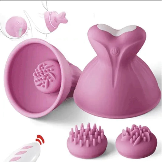 5-in-1 Wearable Nipple Sucker Vibrator 7 Rotating Modes for Couples