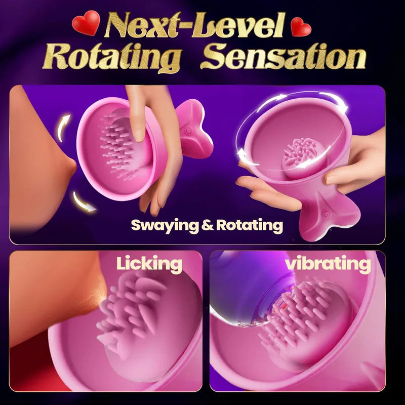 5-in-1 Wearable Nipple Sucker Vibrator 7 Rotating Modes for Couples