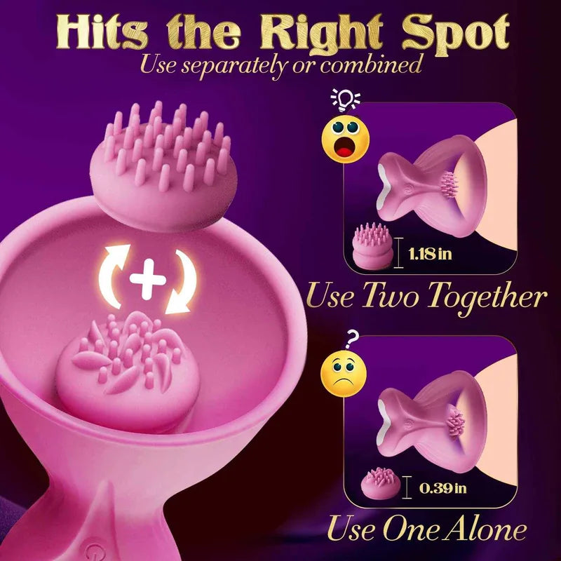 5-in-1 Wearable Nipple Sucker Vibrator 7 Rotating Modes for Couples
