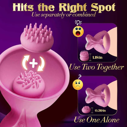 5-in-1 Wearable Nipple Sucker Vibrator 7 Rotating Modes for Couples