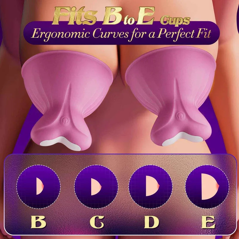 5-in-1 Wearable Nipple Sucker Vibrator 7 Rotating Modes for Couples