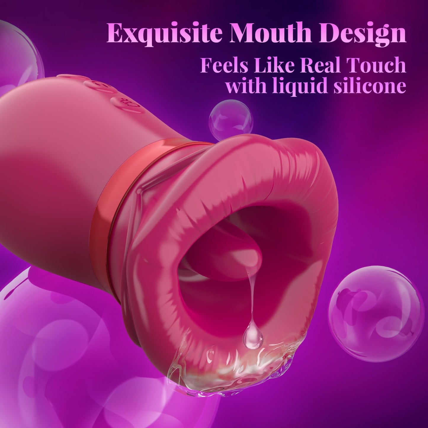 5-in-1 Big Mouth Kissing Licking Vibrator Rose Sucking Clitoral Stimulator With Thrusting Dildo