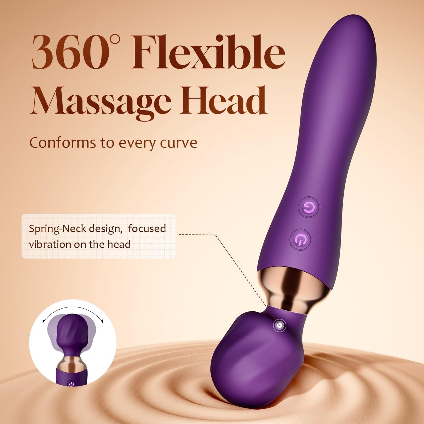 Sex Toys Women, Dual-Ended Dildo Vibrator Wand, 24 Vibration Patterns, Powerful Quiet Motor, Adult Sex Toy, Cordless & Waterproof Massager Solo & Couple Clitoral Nipple Weight Toys - Purple