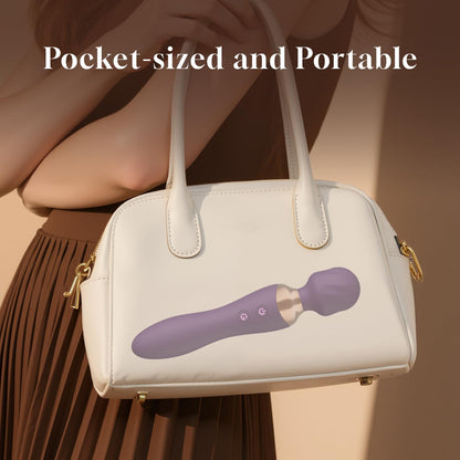 Sex Toys Women, Dual-Ended Dildo Vibrator Wand, 24 Vibration Patterns, Powerful Quiet Motor, Adult Sex Toy, Cordless & Waterproof Massager Solo & Couple Clitoral Nipple Weight Toys - Purple