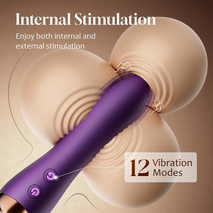 Sex Toys Women, Dual-Ended Dildo Vibrator Wand, 24 Vibration Patterns, Powerful Quiet Motor, Adult Sex Toy, Cordless & Waterproof Massager Solo & Couple Clitoral Nipple Weight Toys - Purple