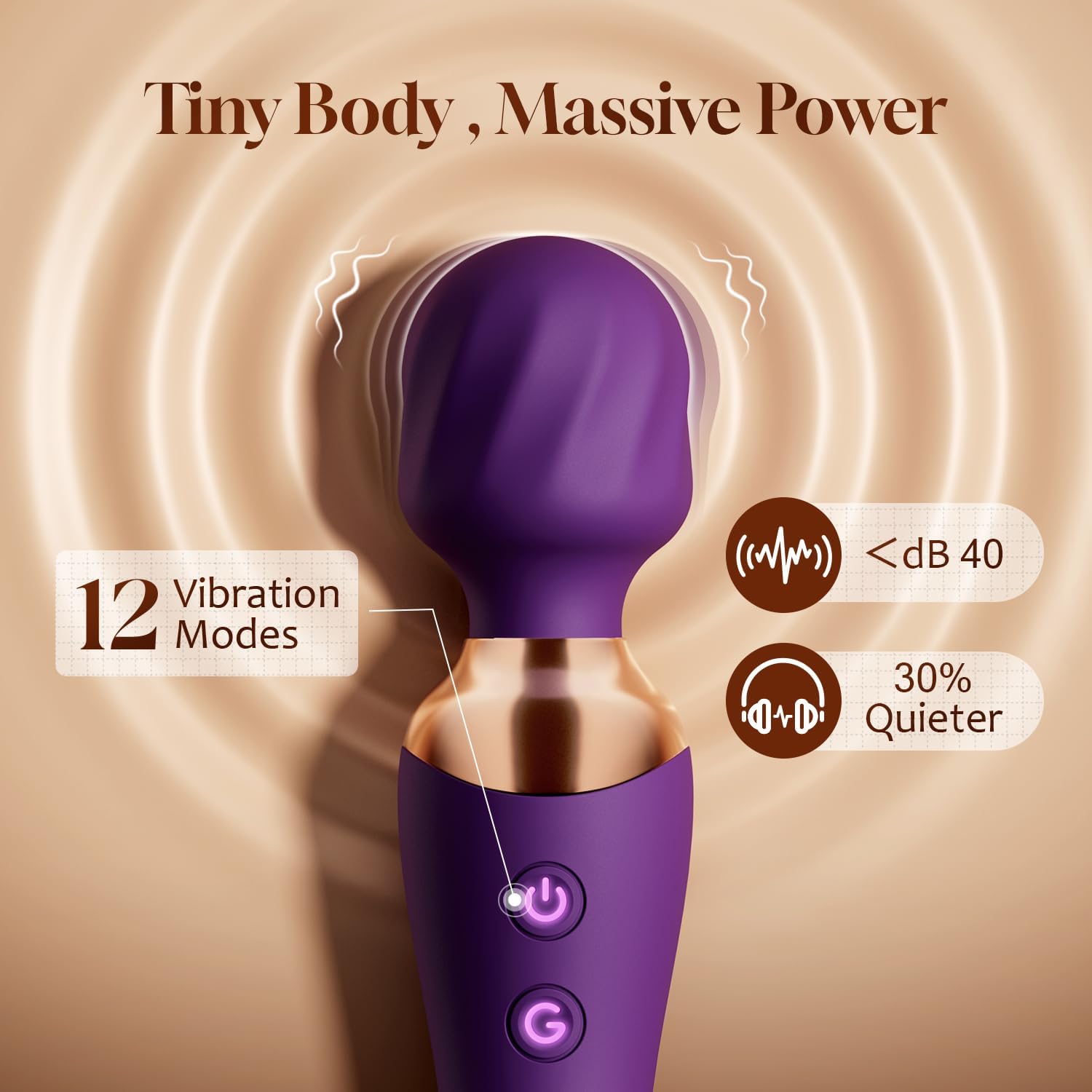Sex Toys Women, Dual-Ended Dildo Vibrator Wand, 24 Vibration Patterns, Powerful Quiet Motor, Adult Sex Toy, Cordless & Waterproof Massager Solo & Couple Clitoral Nipple Weight Toys - Purple