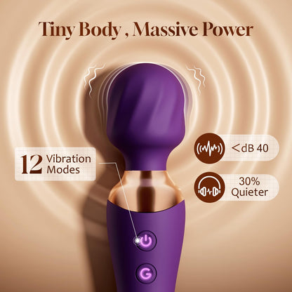 Sex Toys Women, Dual-Ended Dildo Vibrator Wand, 24 Vibration Patterns, Powerful Quiet Motor, Adult Sex Toy, Cordless & Waterproof Massager Solo & Couple Clitoral Nipple Weight Toys - Purple