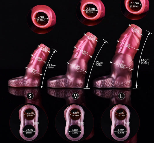 Men's Silicone Dildo Set, Elongated And Thickened Penis Set, Wolf Tooth Set, Sex Toy