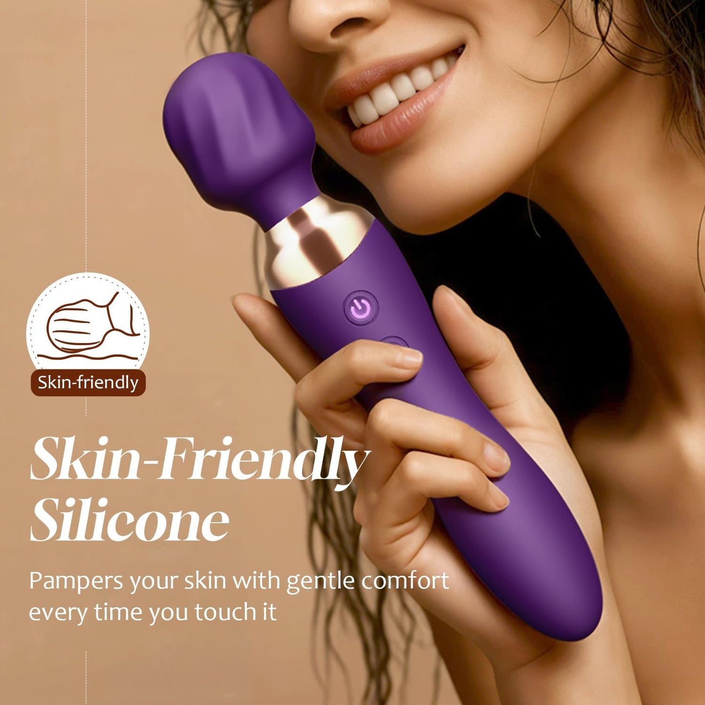 Sex Toys Women, Dual-Ended Dildo Vibrator Wand, 24 Vibration Patterns, Powerful Quiet Motor, Adult Sex Toy, Cordless & Waterproof Massager Solo & Couple Clitoral Nipple Weight Toys - Purple