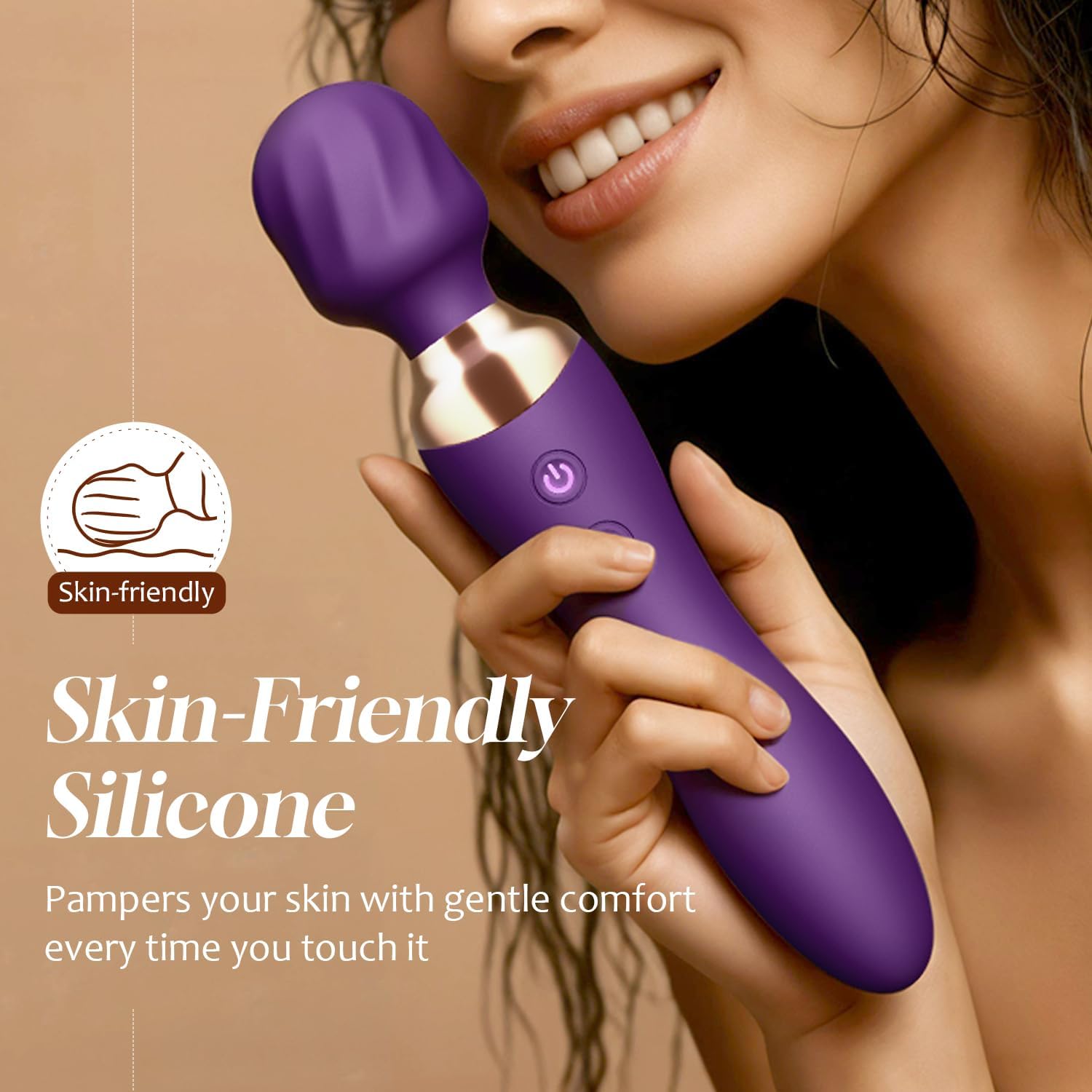 Sex Toys Women, Dual-Ended Dildo Vibrator Wand, 24 Vibration Patterns, Powerful Quiet Motor, Adult Sex Toy, Cordless & Waterproof Massager Solo & Couple Clitoral Nipple Weight Toys - Purple