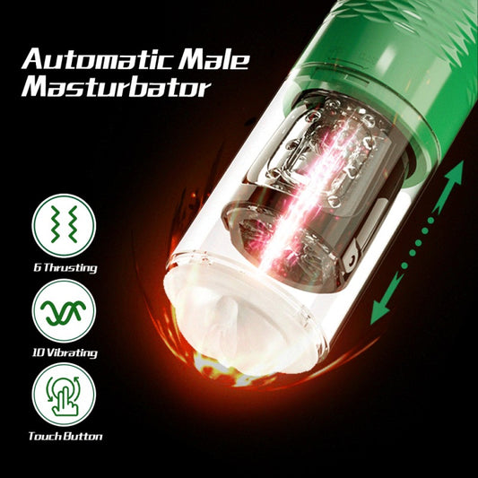 Luoge 383 Green Diamond Telescoping Vibrating Male Masturbator