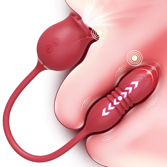 Upgraded Rose Sex Toy for Women with 10 Sucking & Thrusting Vibrating Dildos G