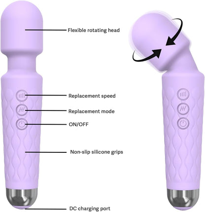 Power Wand Massager for Women – 20 Vibration Modes, Rechargeable