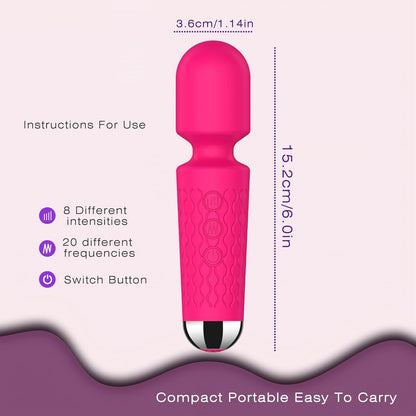 Power Wand Massager for Women – 20 Vibration Modes, Rechargeable