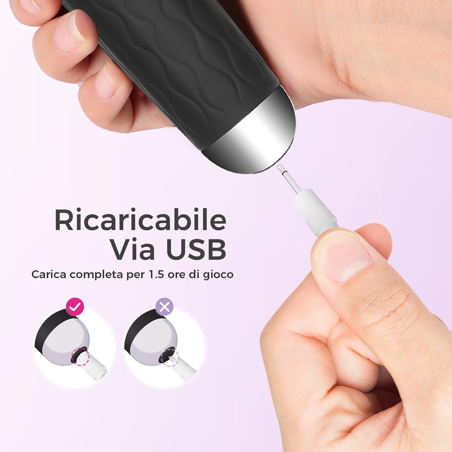 Power Wand Massager for Women – 20 Vibration Modes, Rechargeable