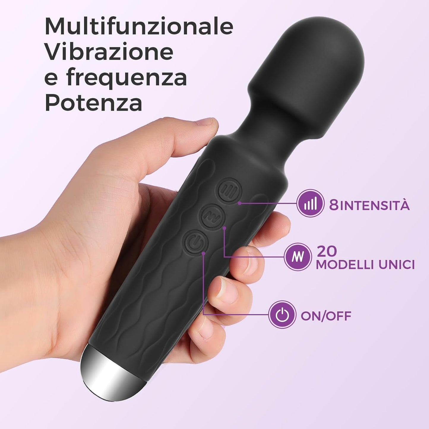 Power Wand Massager for Women – 20 Vibration Modes, Rechargeable
