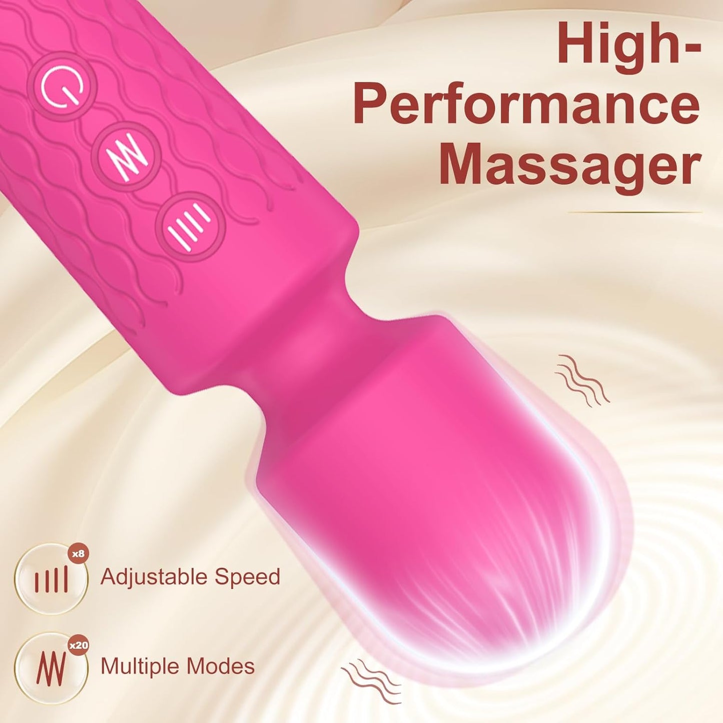 Power Wand Massager for Women – 20 Vibration Modes, Rechargeable