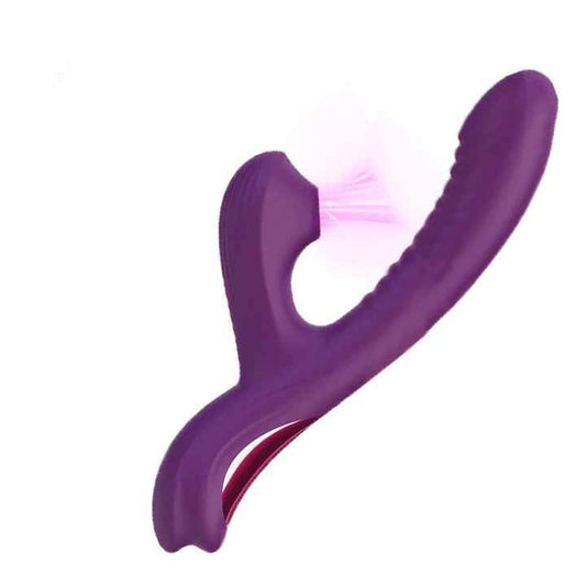 Rabbit Vibrator With Suction Come-hither For Clit & G-spot Pleasure