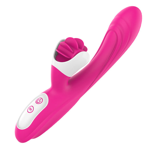 Busy girl windmill 360 rotating dildo anal nipple clitoris g-spot sports massager tongue licking sex toy female vibrator