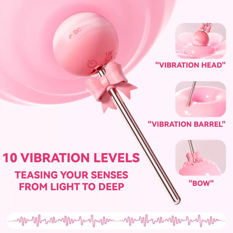 Lollipop Vibrator 10-Frequency Strong Shock Double-Headed Available Point Tide AV Stick