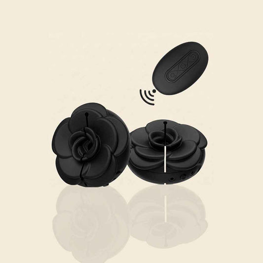 Vibrating Nipple Clamps Rose Nipple Toys With 9 Vibrating Modes & Remote